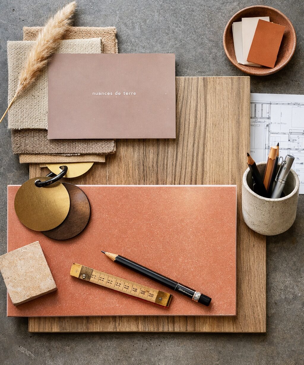 moodboard materiaux architecture interieure saint galmier